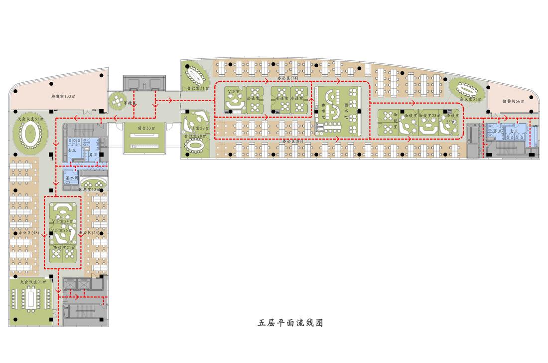 简约现代办公室设计 | 功能分区与流线布局的完美融合-12