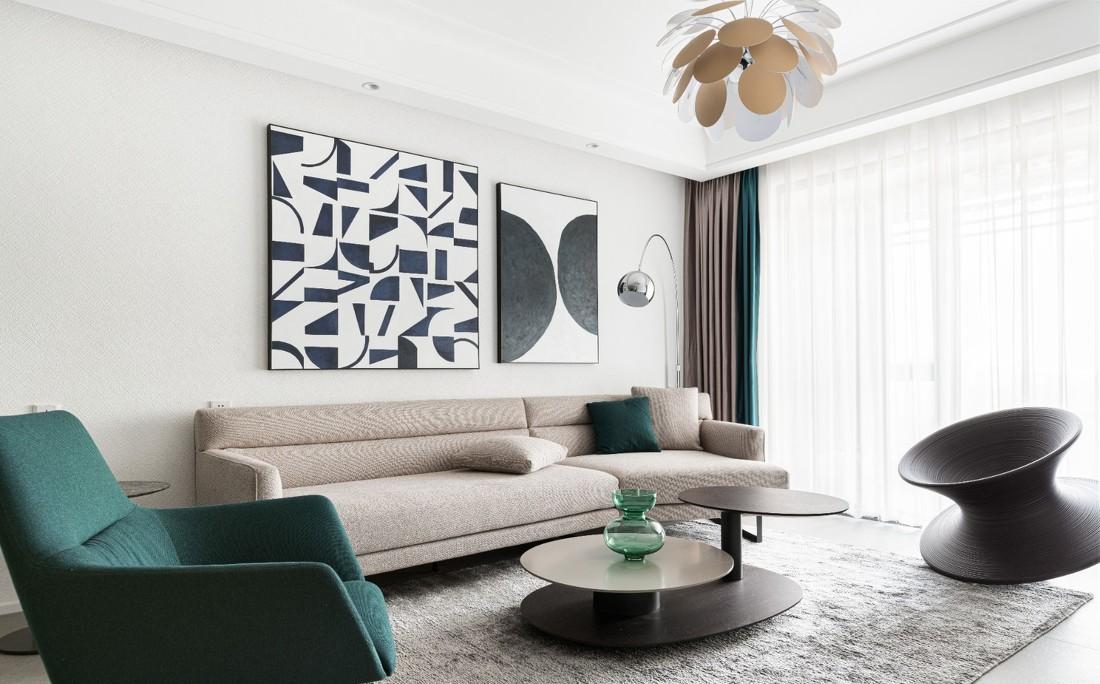 现代简约风家居设计 | 白与绿的纯粹空间-1