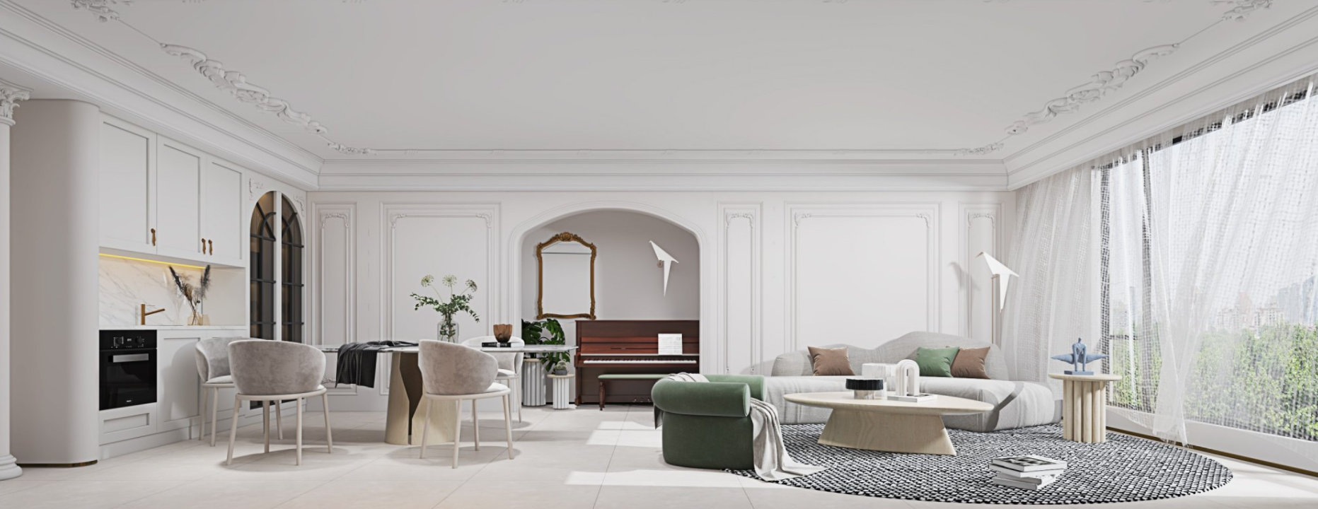 法式浪漫满溢的巴黎公寓设计丨法国巴黎-8