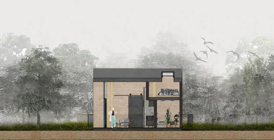 巴西模块化黑色木屋设计,环保便捷-18