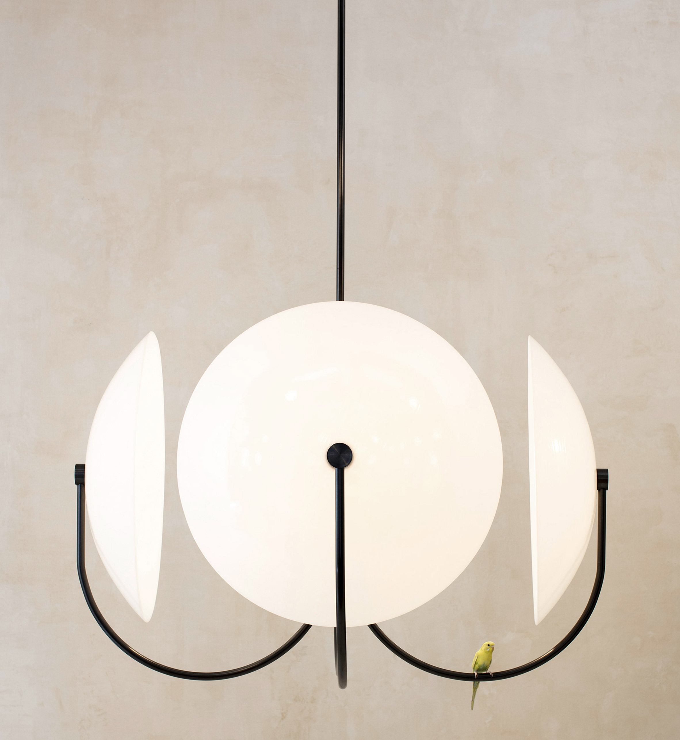 Allied Maker's new geometric lighting includes triangular pendant and arc-shaped lamp-11