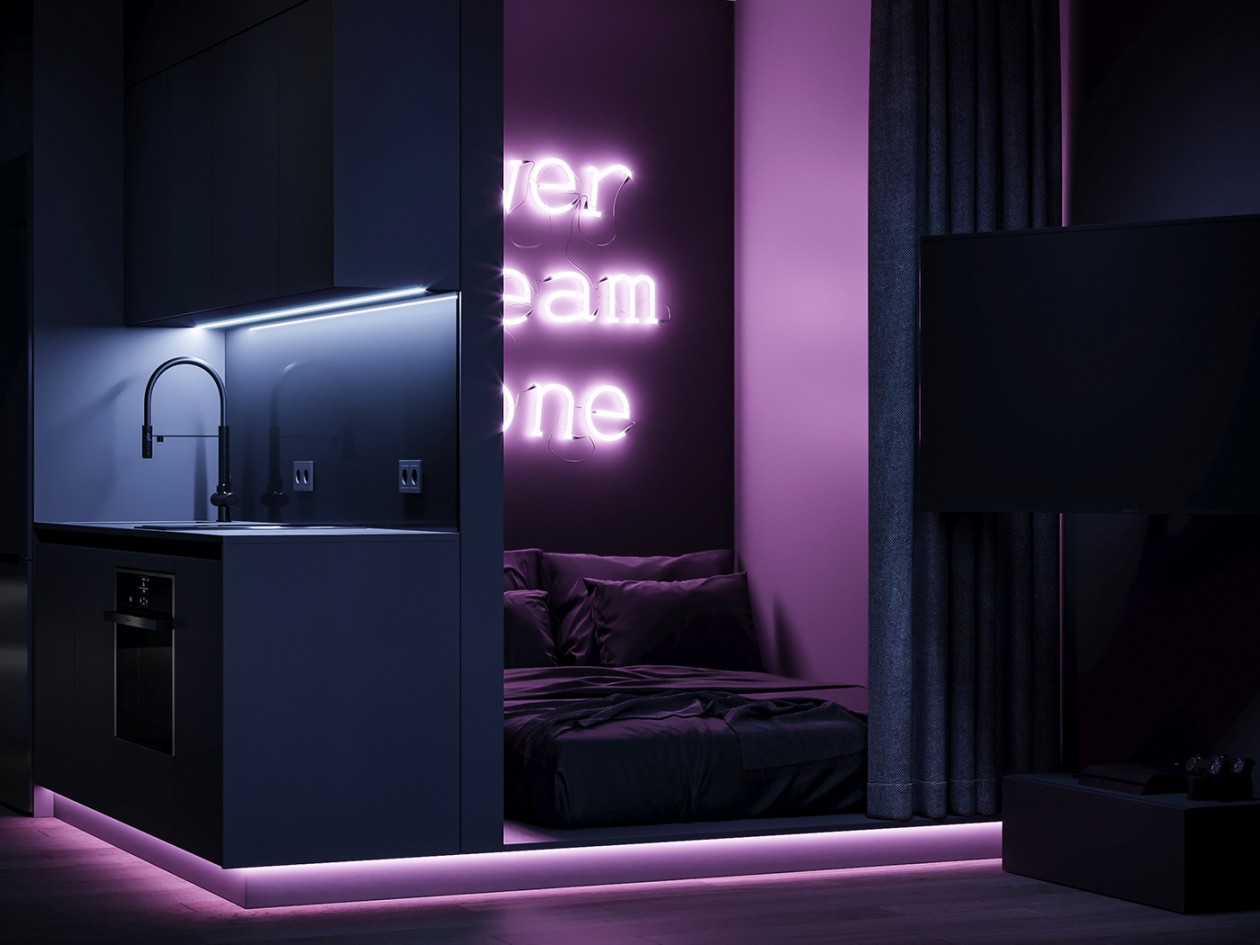 圣彼得堡高级黑色系公寓 质感超细腻-13