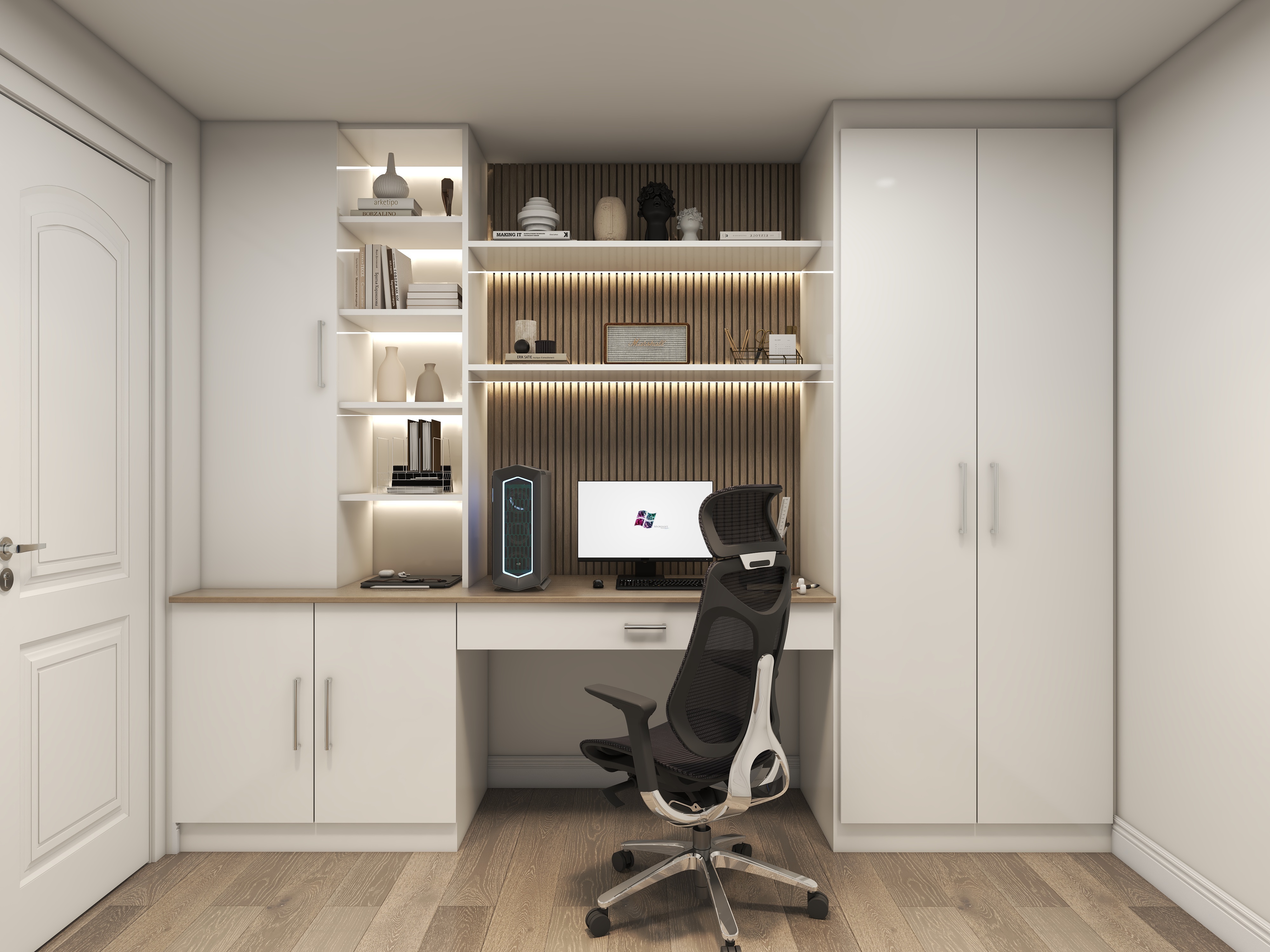 bedroom with attached working station desgn (UK)-5