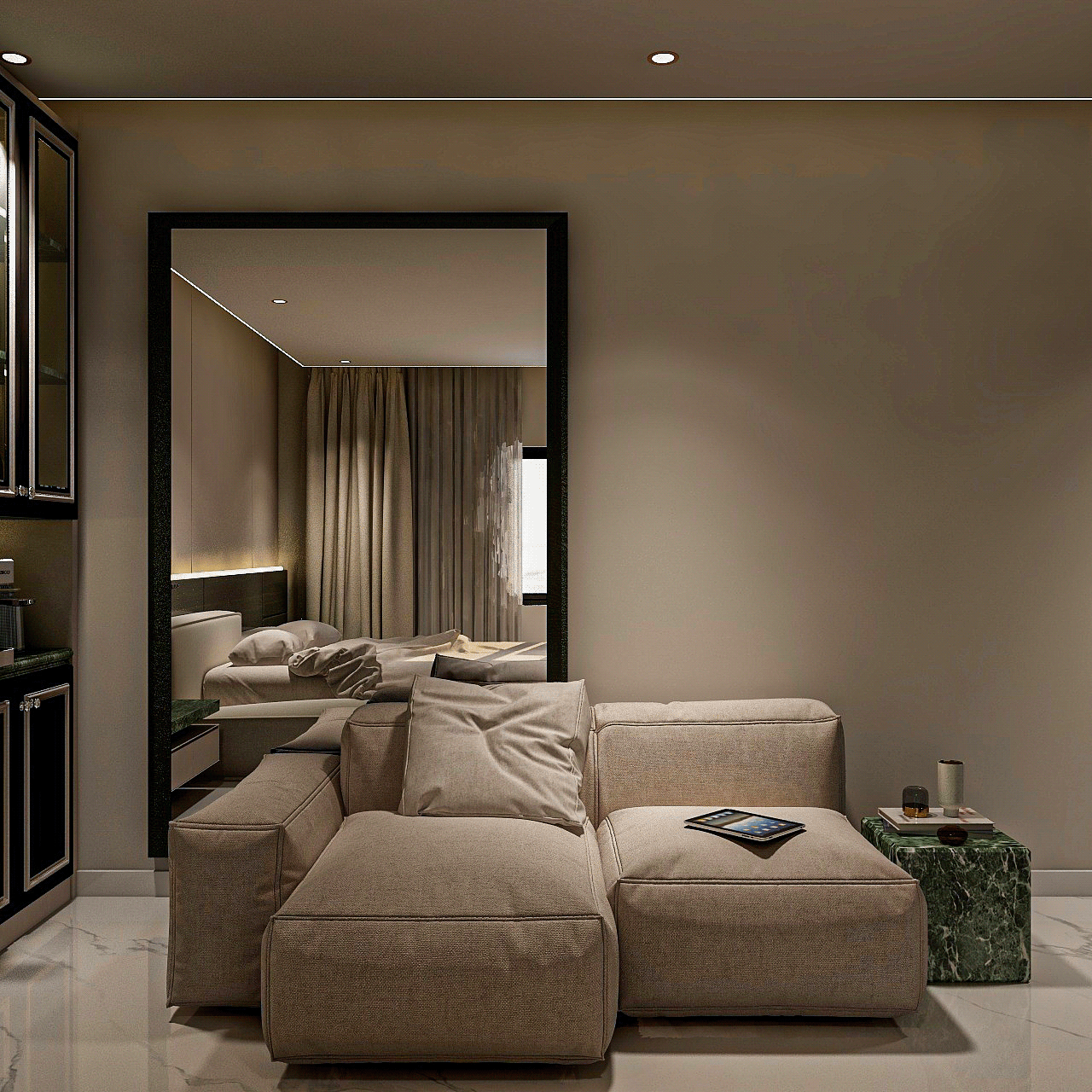 Bedroom has a modern and luxurious feel-6