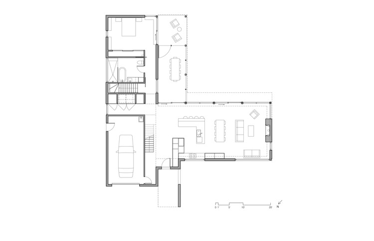 加拿大 Charlebois 湖畔现代“L”形住宅-15