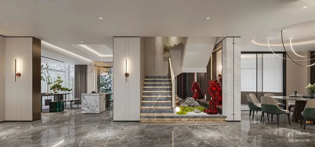 阳光花园现代中式家居设计丨上海尚层别墅装饰-30