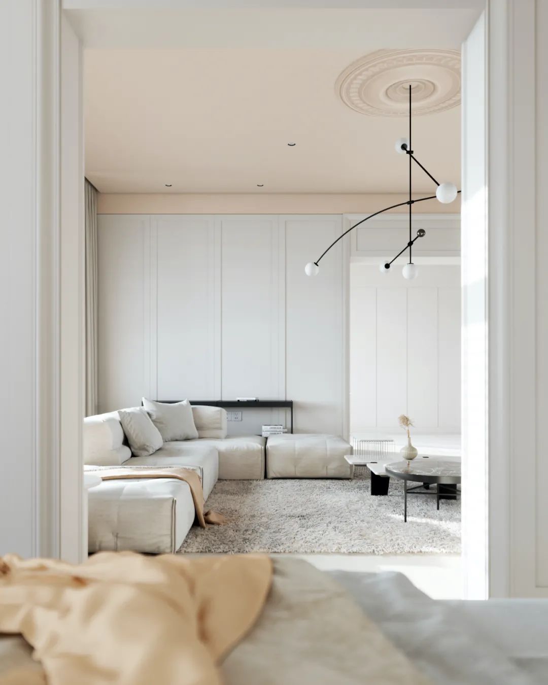 成都 261㎡极简白住宅,绿植点缀的生命力-3