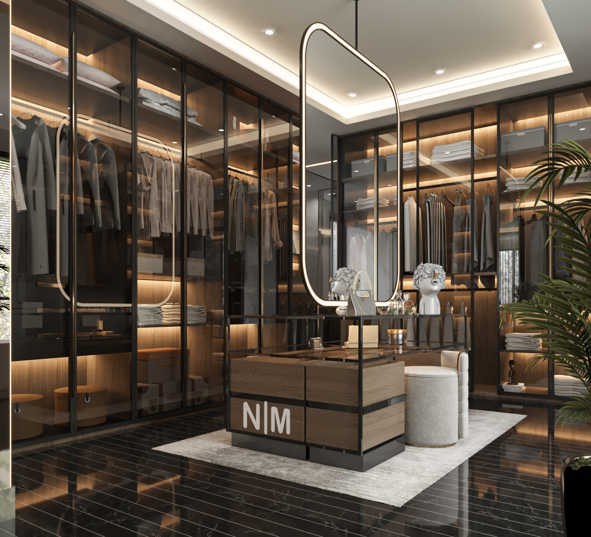 豪华主卧室梳妆+浴室设计丨使用 3DMAX 进行设计-6