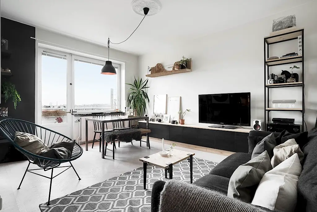 黑墙之魅 | 大胆尝试的小户型瑞典公寓-3