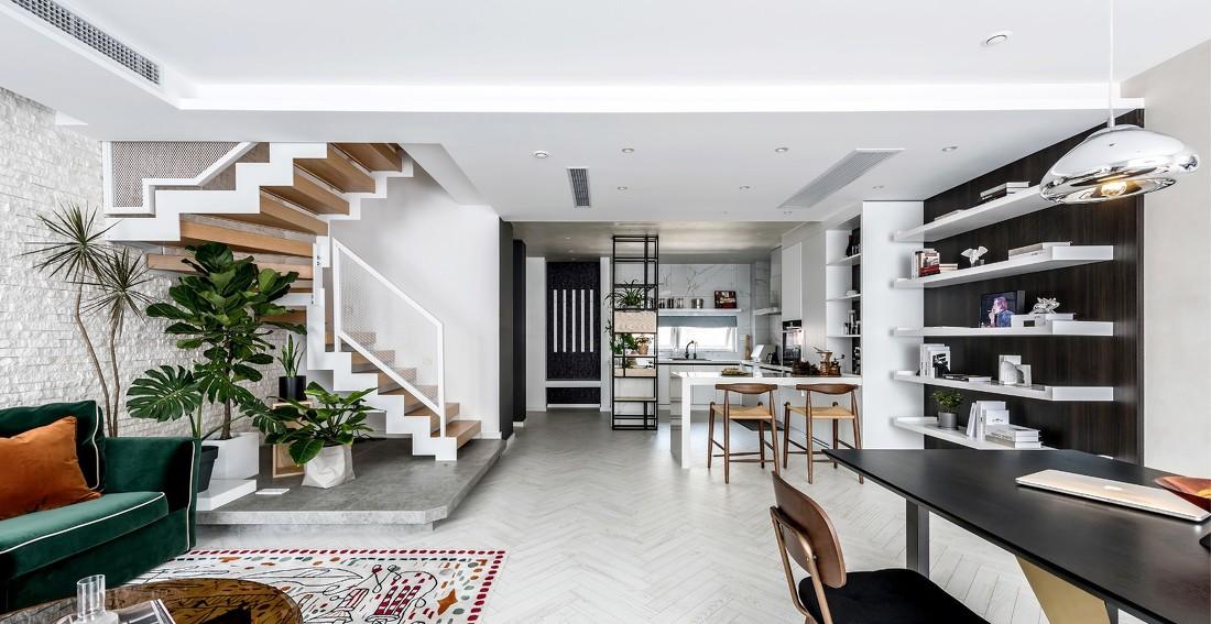 红房子开放式家居设计，自然元素打造复古质感-19