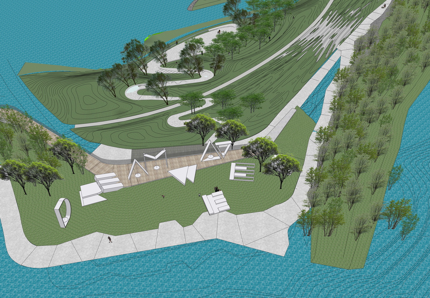 重庆万华麓湖麓悦麓溪湖麓悦公园SU模型-8