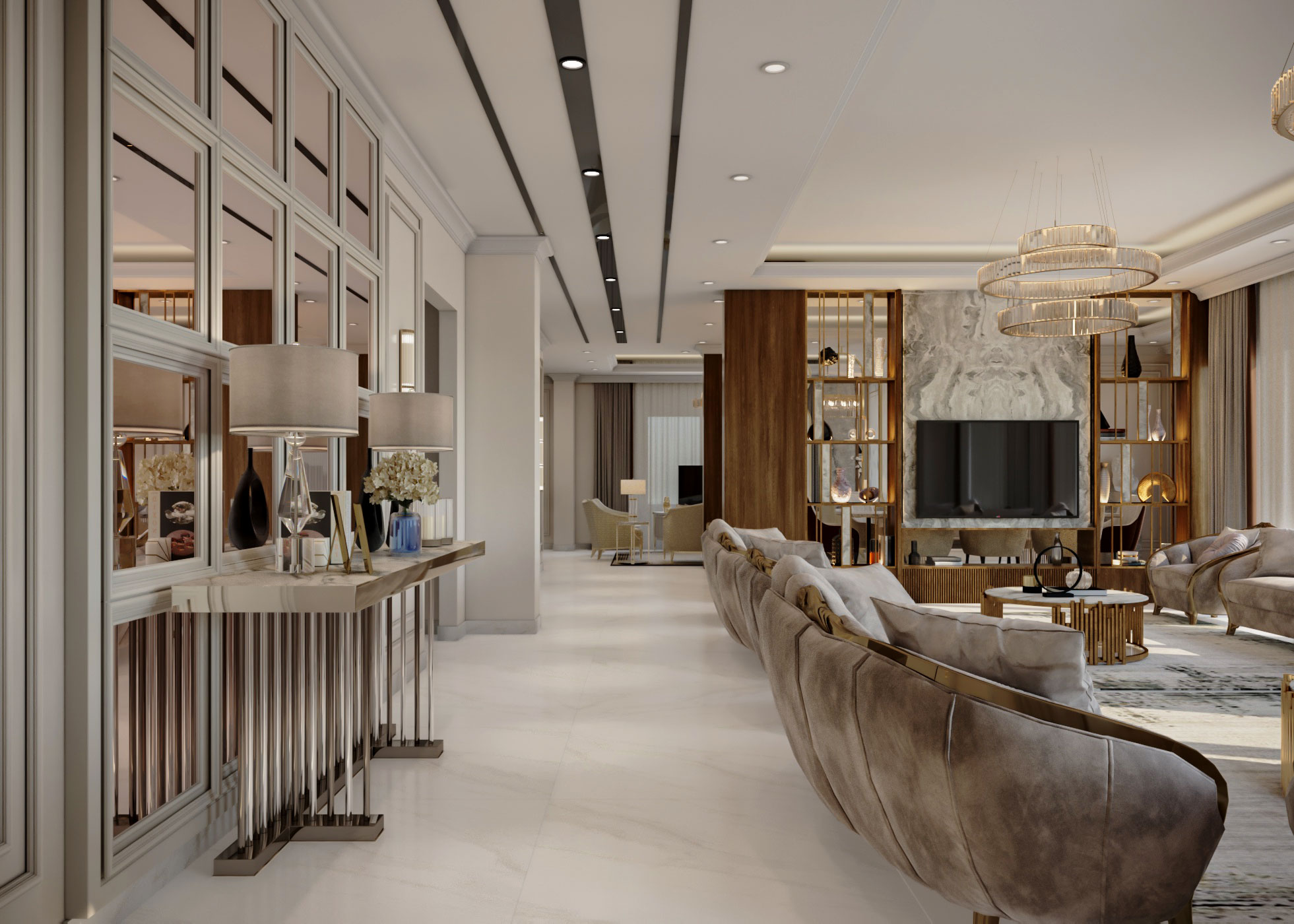 Reception, Living with Dining - Classic Style-15