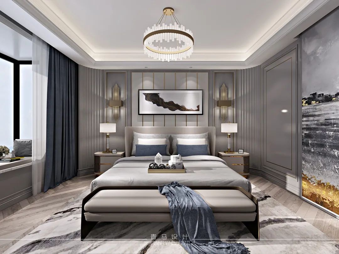 紫薇公园轻奢平层丨青马别墅空间设计-56