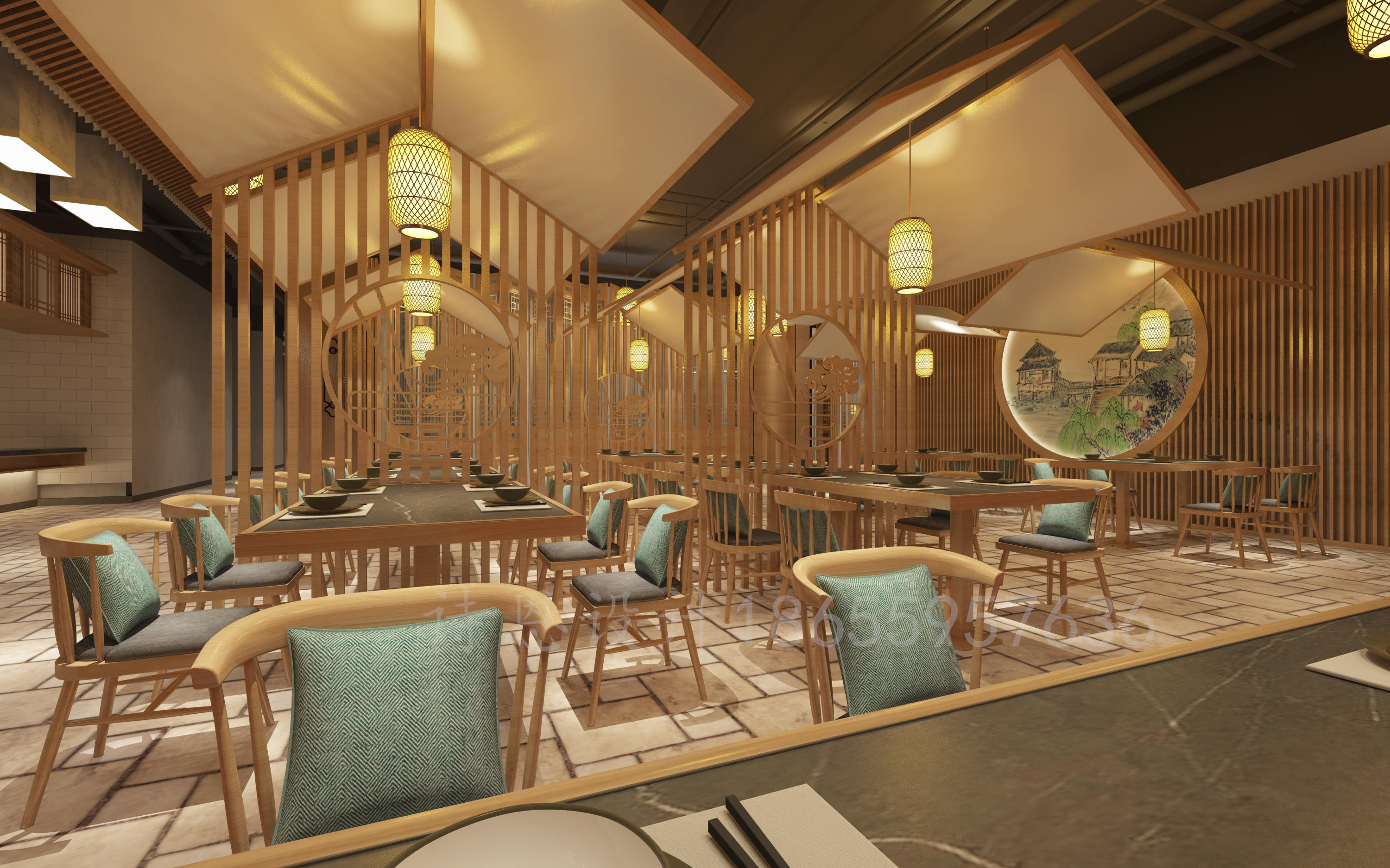 这样的中式餐厅设计，让你吃饭都有诗情画意-1