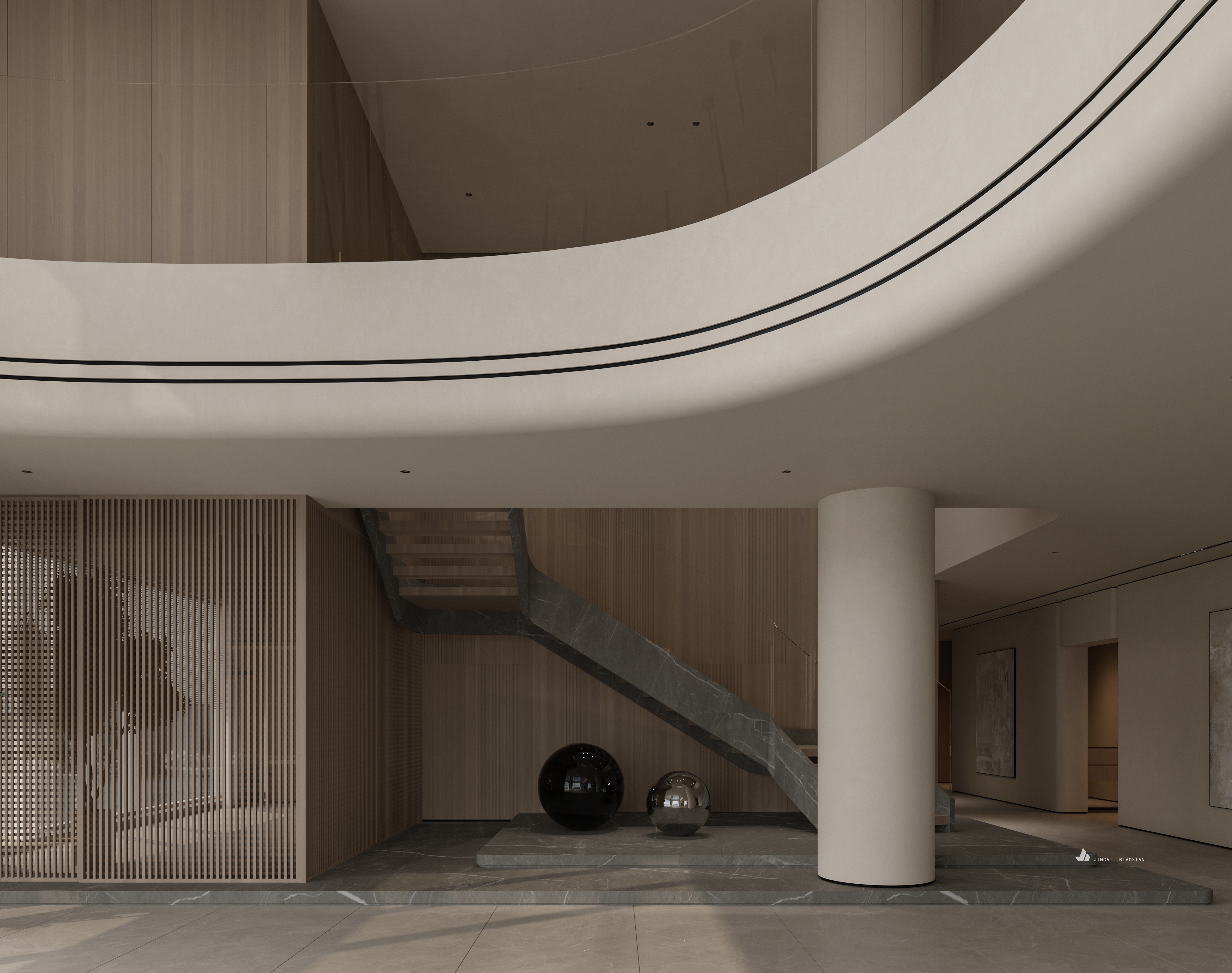 顶流现代挑空别墅-27