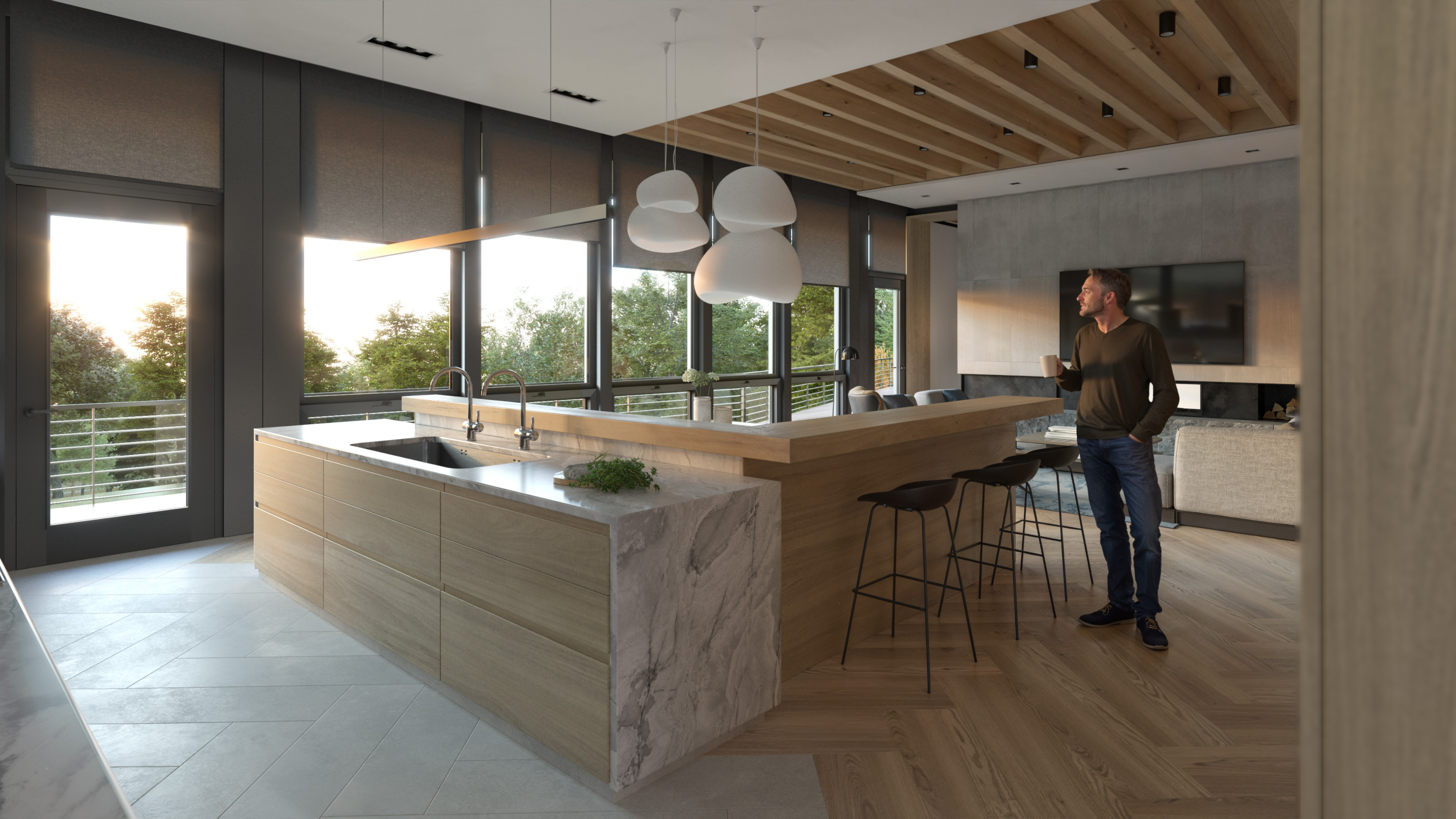 河润住宅(注:Riverrun直接音译可作里弗伦,但结合常见取名逻辑意译为河润更符合整体语境,Residence常见意思为住宅 ) 丨United StatesBoston-11