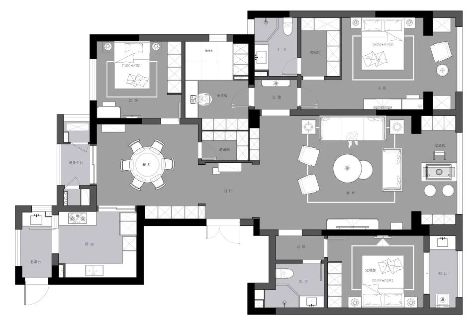 钱塘江畔意式轻奢江景房丨铭品装饰-15