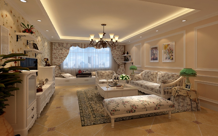 140平三居室欧式田园风 女主人的小碎花情节-3