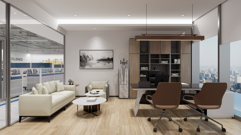 鑫景源科技现代简约办公空间设计-14