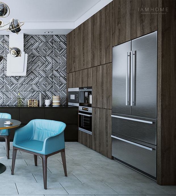 现代灰蓝色调公寓室内设计丨俄罗斯I AM HOME室内设计工作室-25