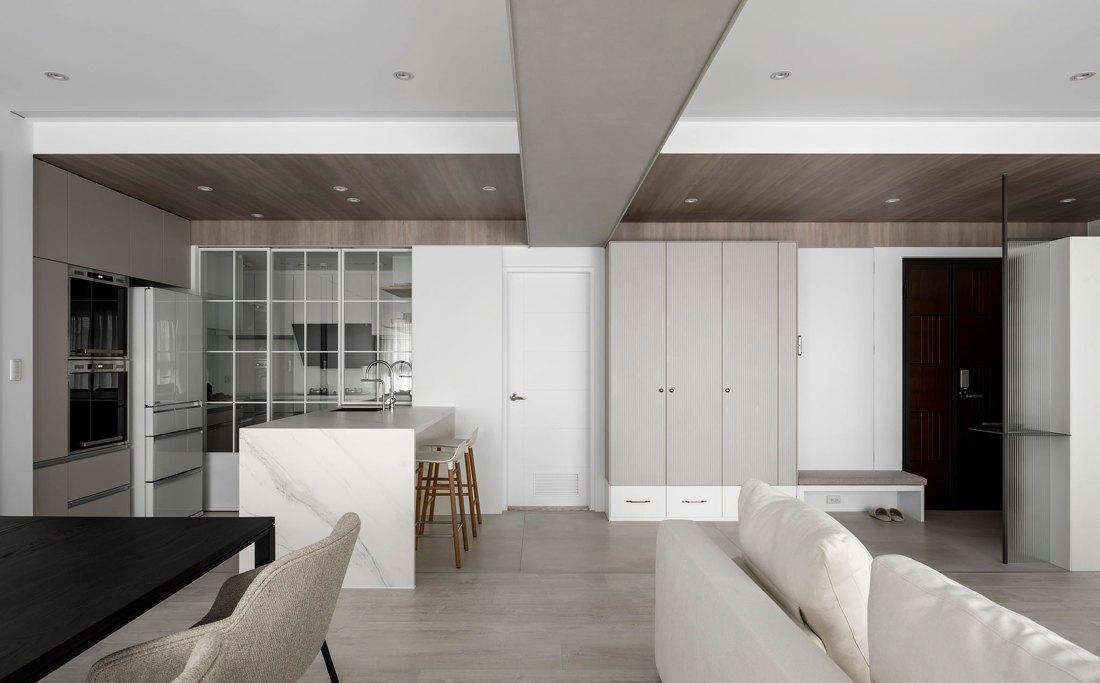 奶油系无主灯家居空间设计丨中国海淀丨周维平-6