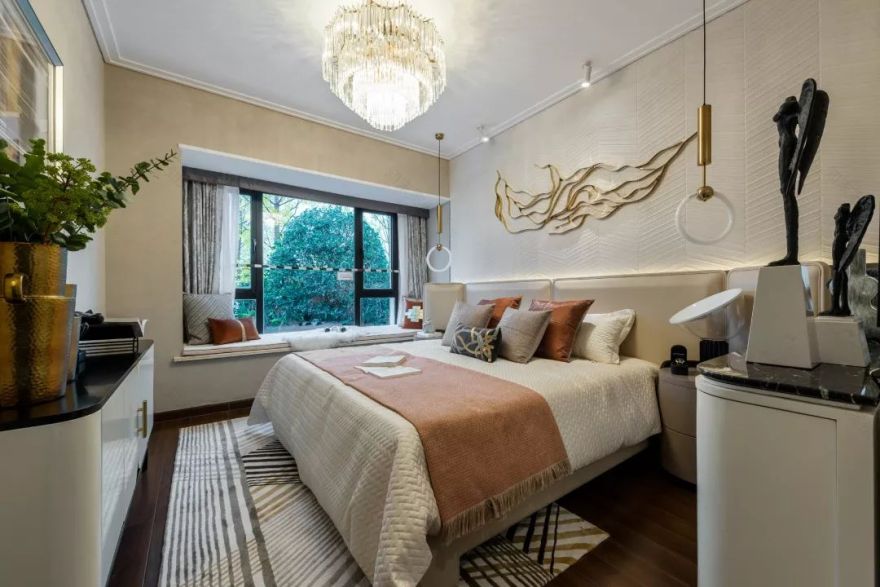 泸州蓝光水岸公园样板房 | 轻奢橙白,宇宙星空儿童房-57