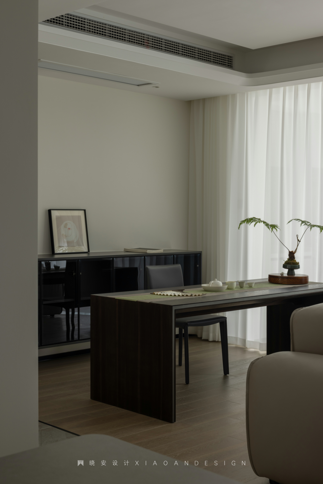 极简原木邂逅黑白灰,打造 125㎡艺术私宅丨晓安设计-32