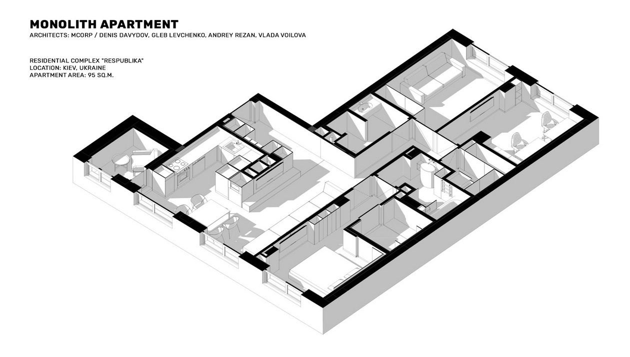 95㎡中性色系公寓设计-0