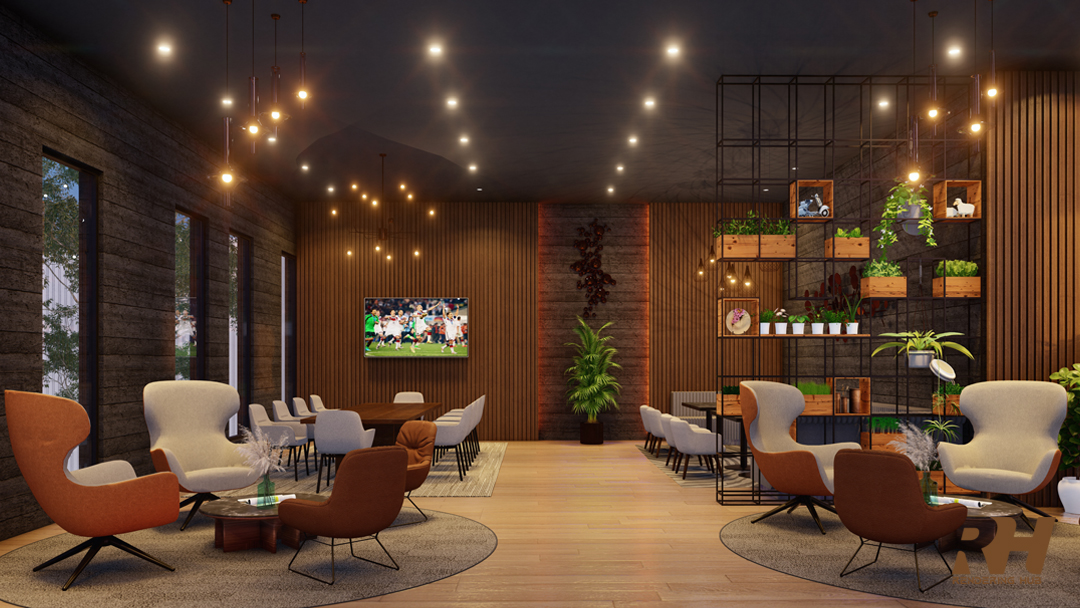 餐厅室内设计与 3D 渲染-8