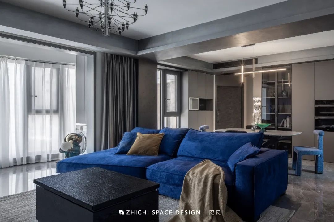 117m2 黑与蓝碰撞的高级想象丨武汉咫尺设计-26