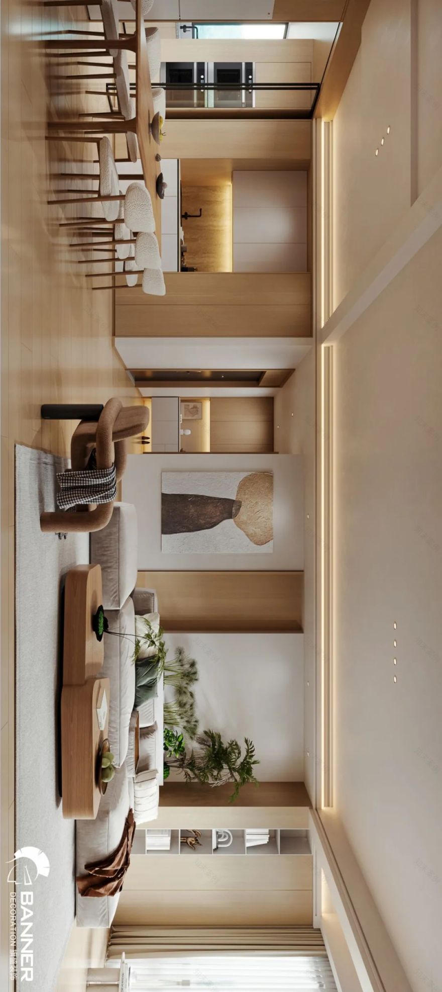 奶油现代复式住宅丨张骞-19