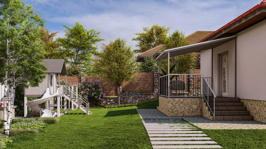 绿色绿洲中的一座温馨小屋-6