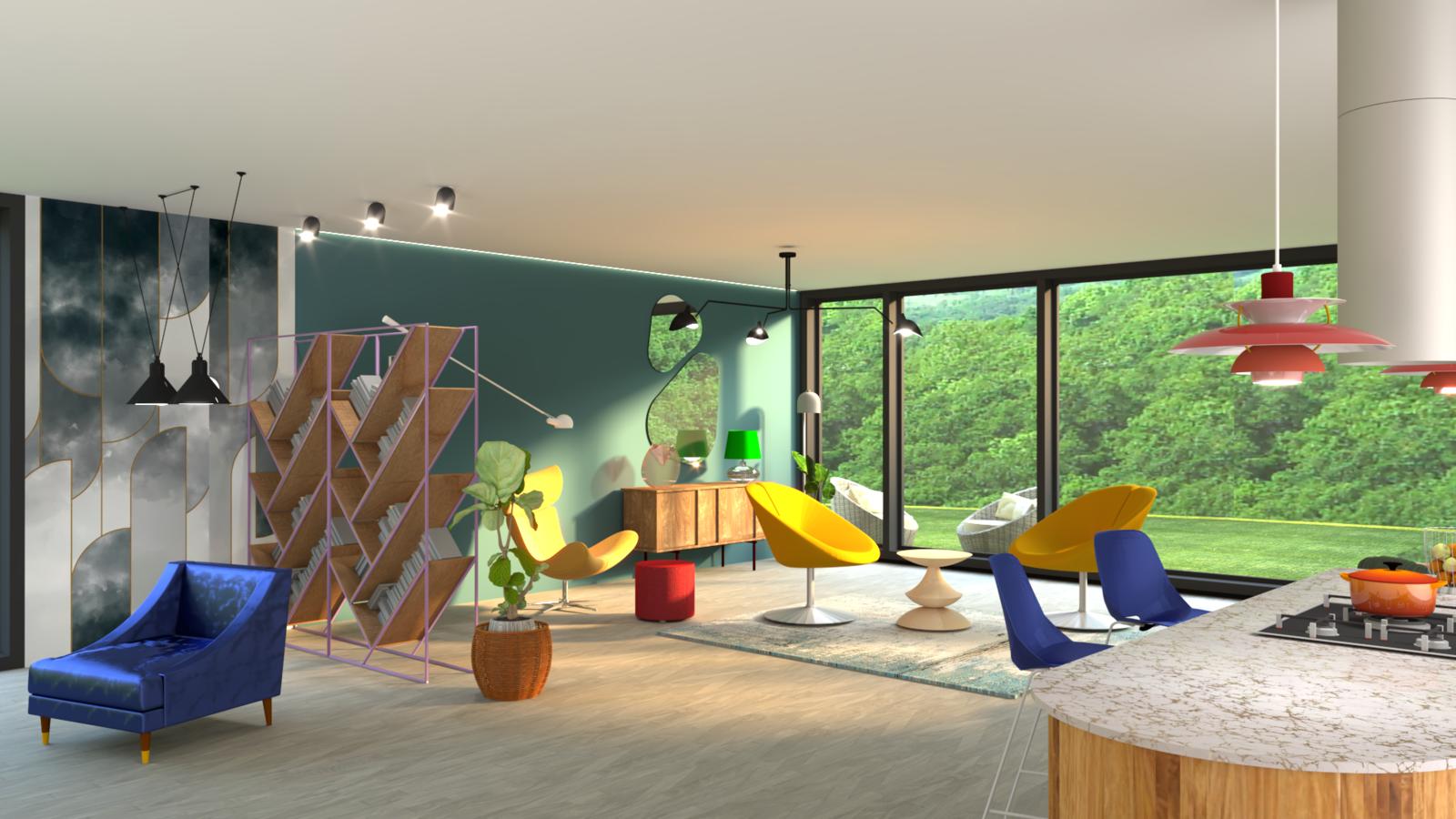 带小厨房的客厅室内设计丨波兰华沙-7