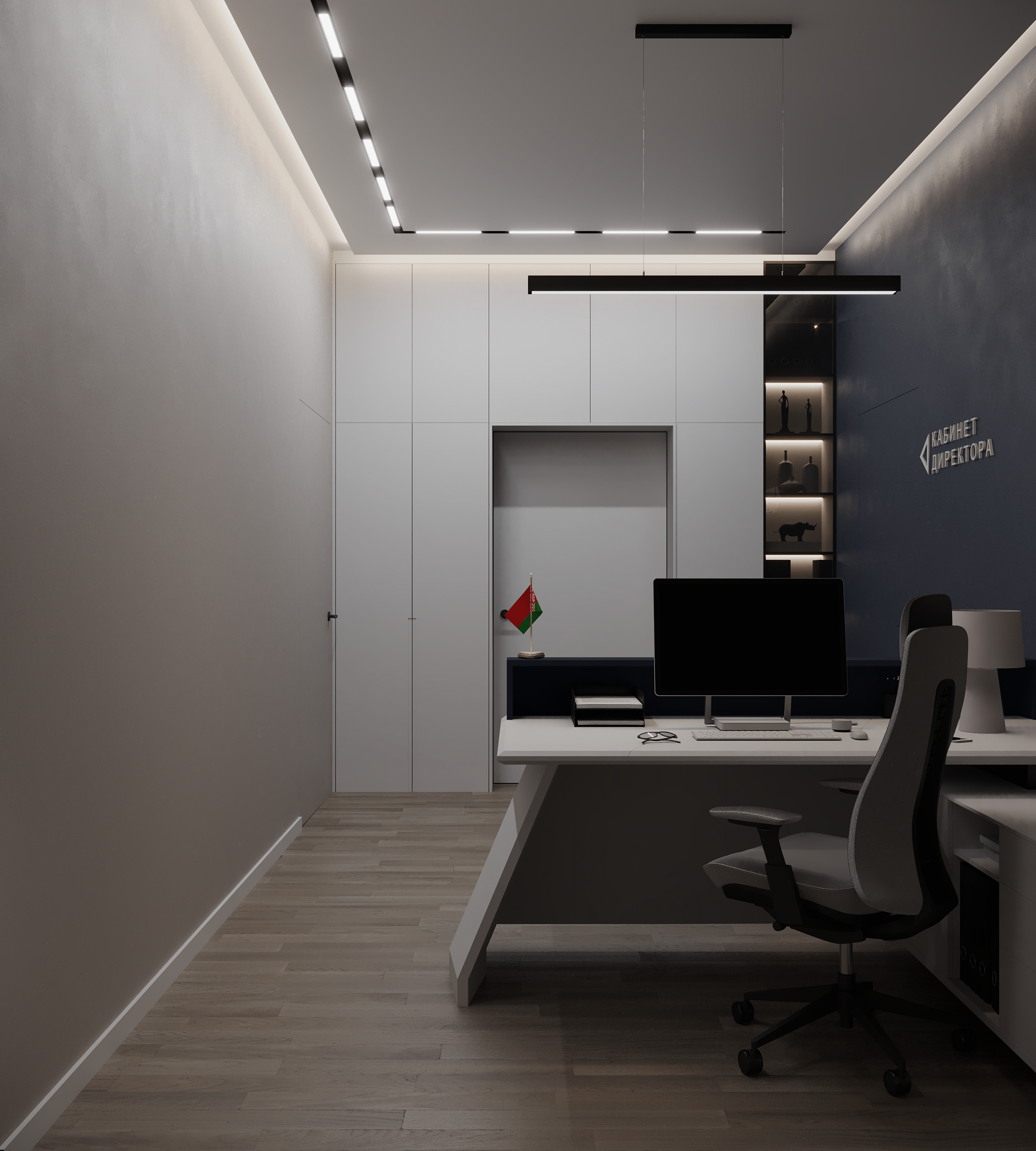 政府机构设计项目（办公室空间室内设计与3D可视化）-20