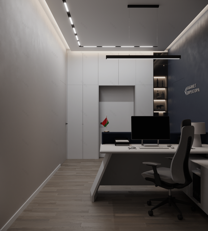 政府机构设计项目(办公室空间室内设计与3D可视化)-20