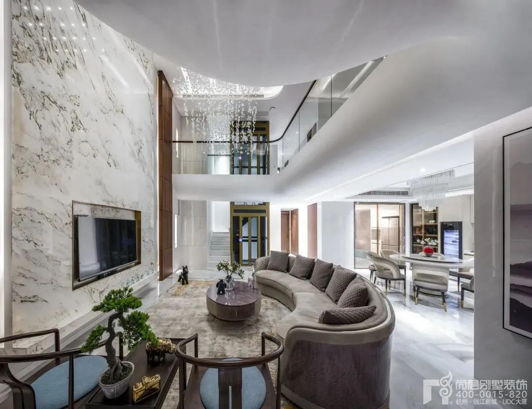 450㎡淡雅新中式别墅设计丨尚层别墅装饰-16