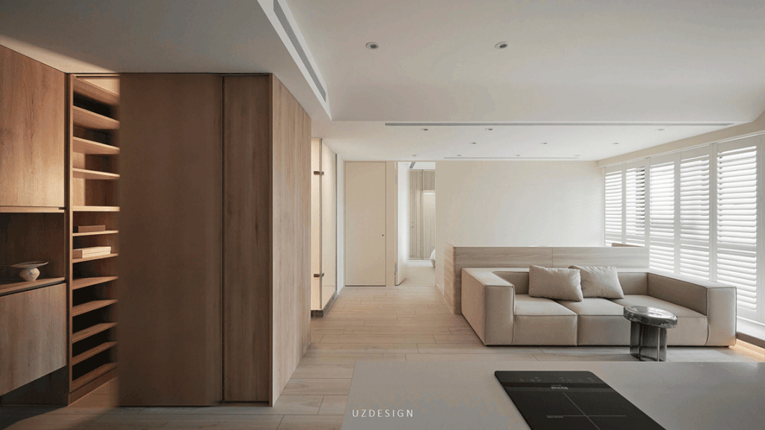 奶油风两室一厅住宅设计-5