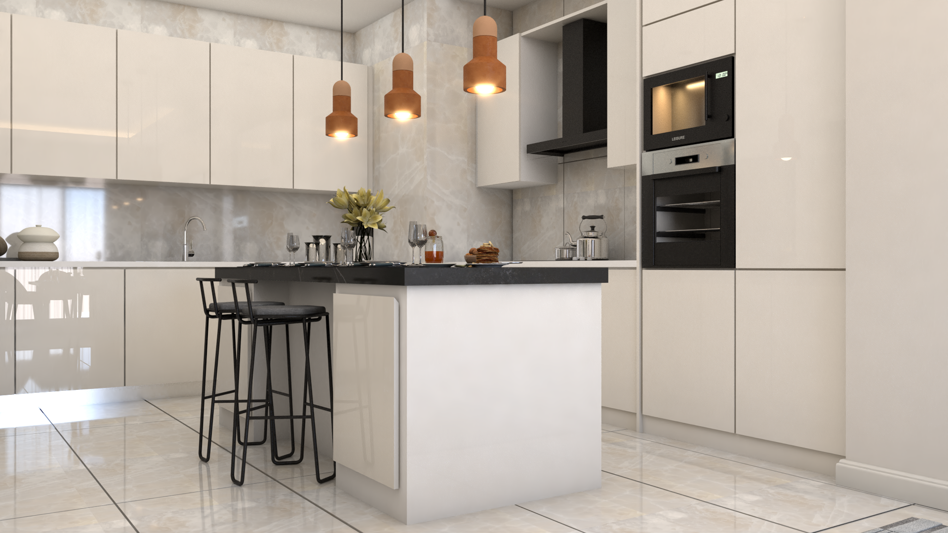 电视单元和厨房设计丨土耳其布尔萨丨1014 Mimarlık-10