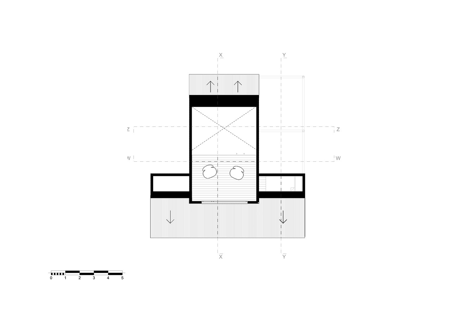 森林中的现代白色小屋-47