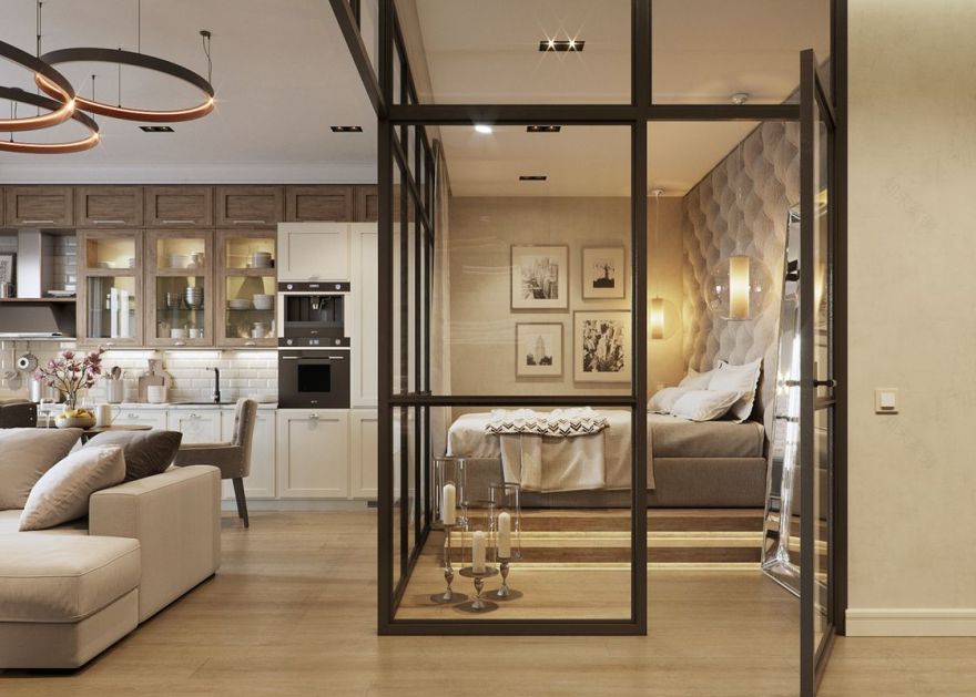 Квартиры студии в современном стиле, 5 проектов - Фото интерьеров-20