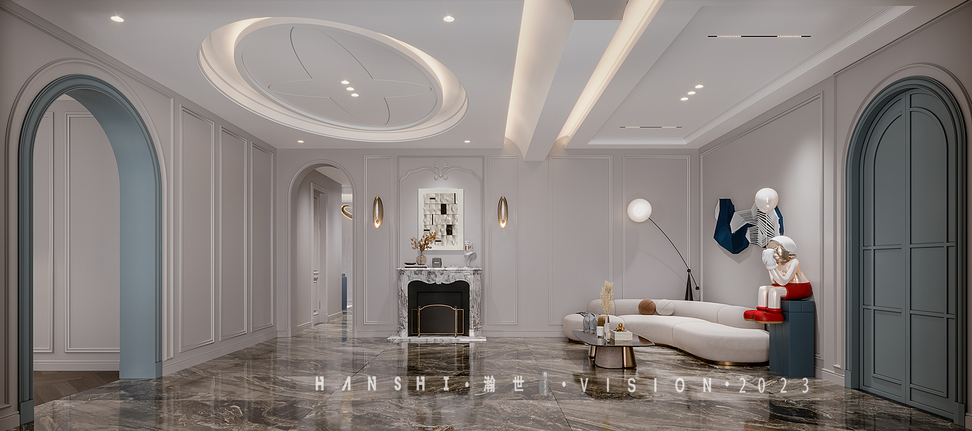 法式轻奢别墅丨瀚世表现-19