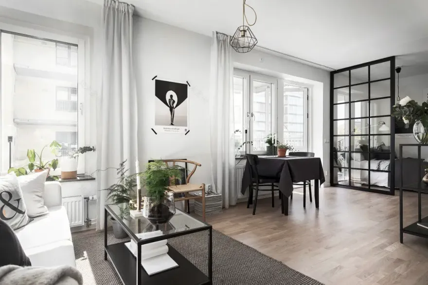 34 平米瑞典小公寓,玻璃隔断打造舒适卧室空间-7