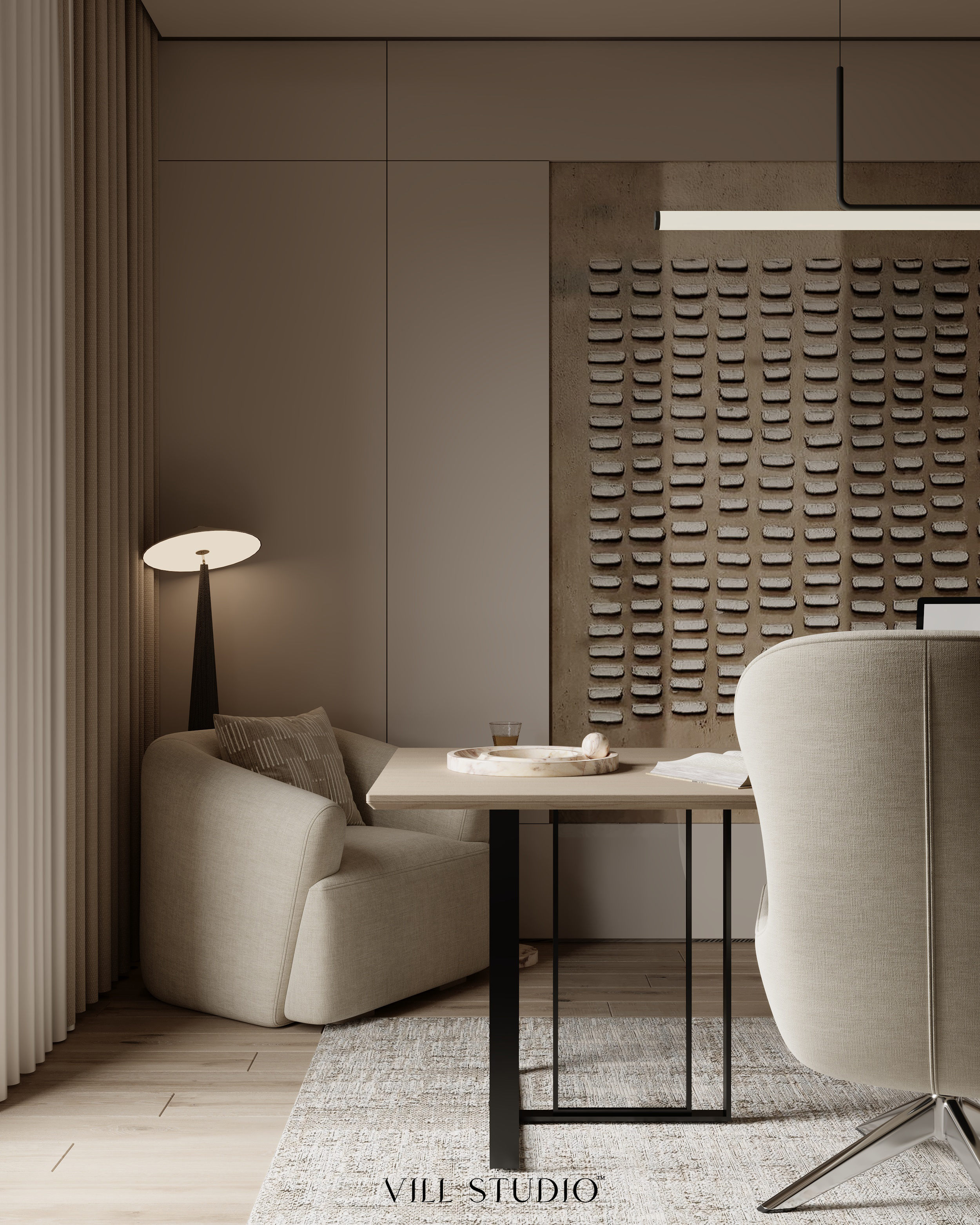 WARM MINIMAL HOME OFFICE INTERIOR | KSA-11