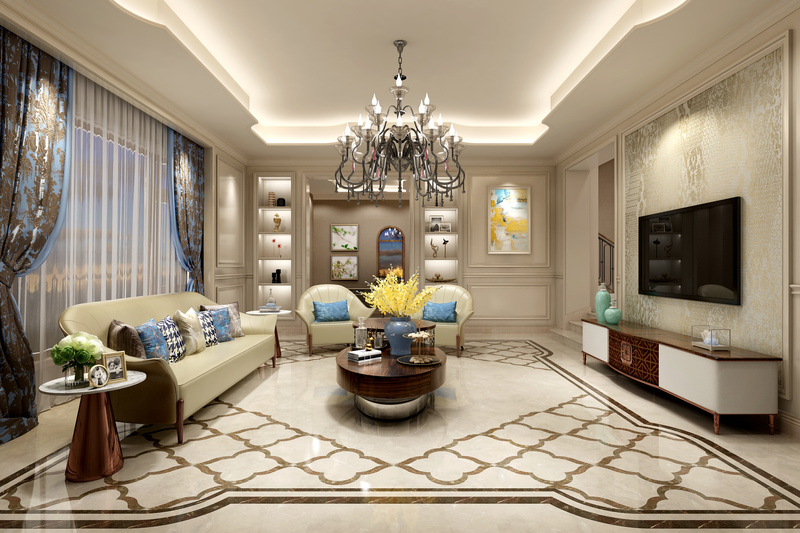 上海汤臣高尔夫别墅新中式简约美式设计-15