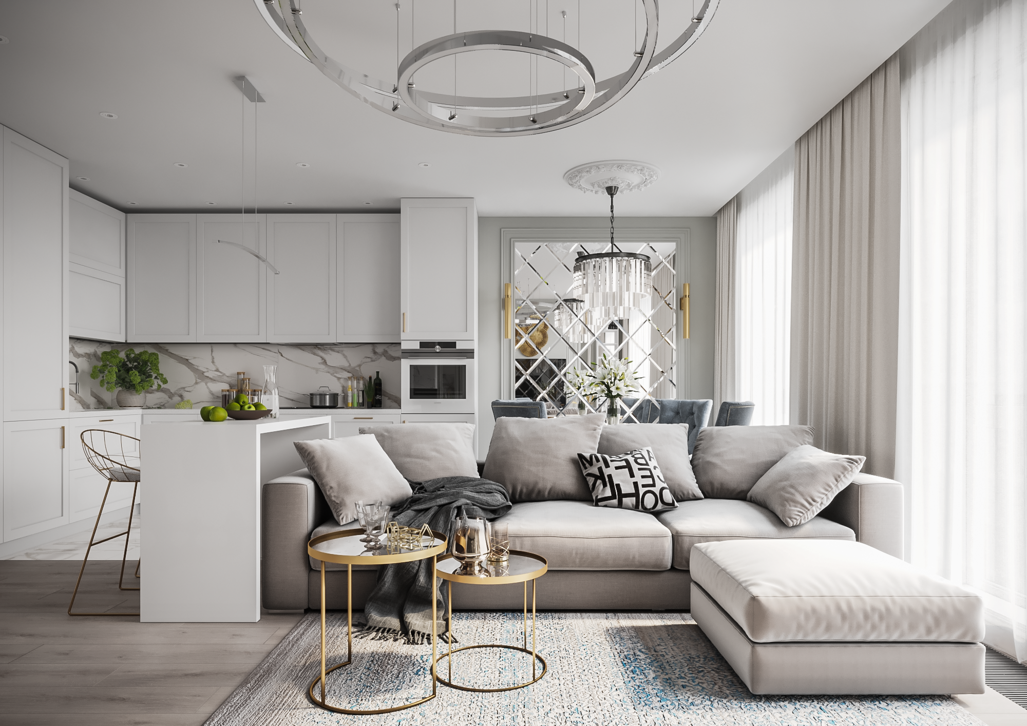 Kitchen-living room in Moscow-1