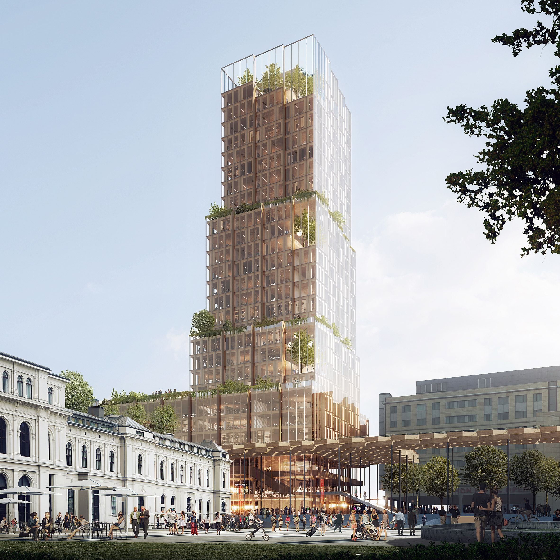 CF Møller and Reiulf Ramstad unveil plant-covered tower for Oslo-0