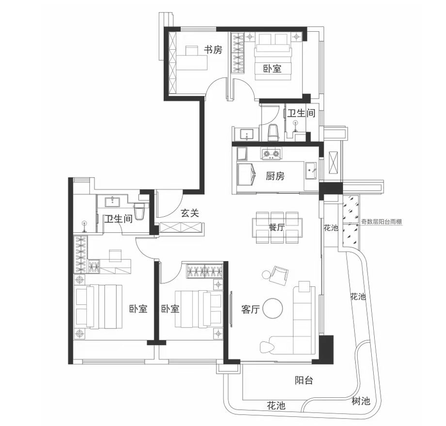 “错层挑高阳台”设计案例丨中国重庆丨各大房企-156