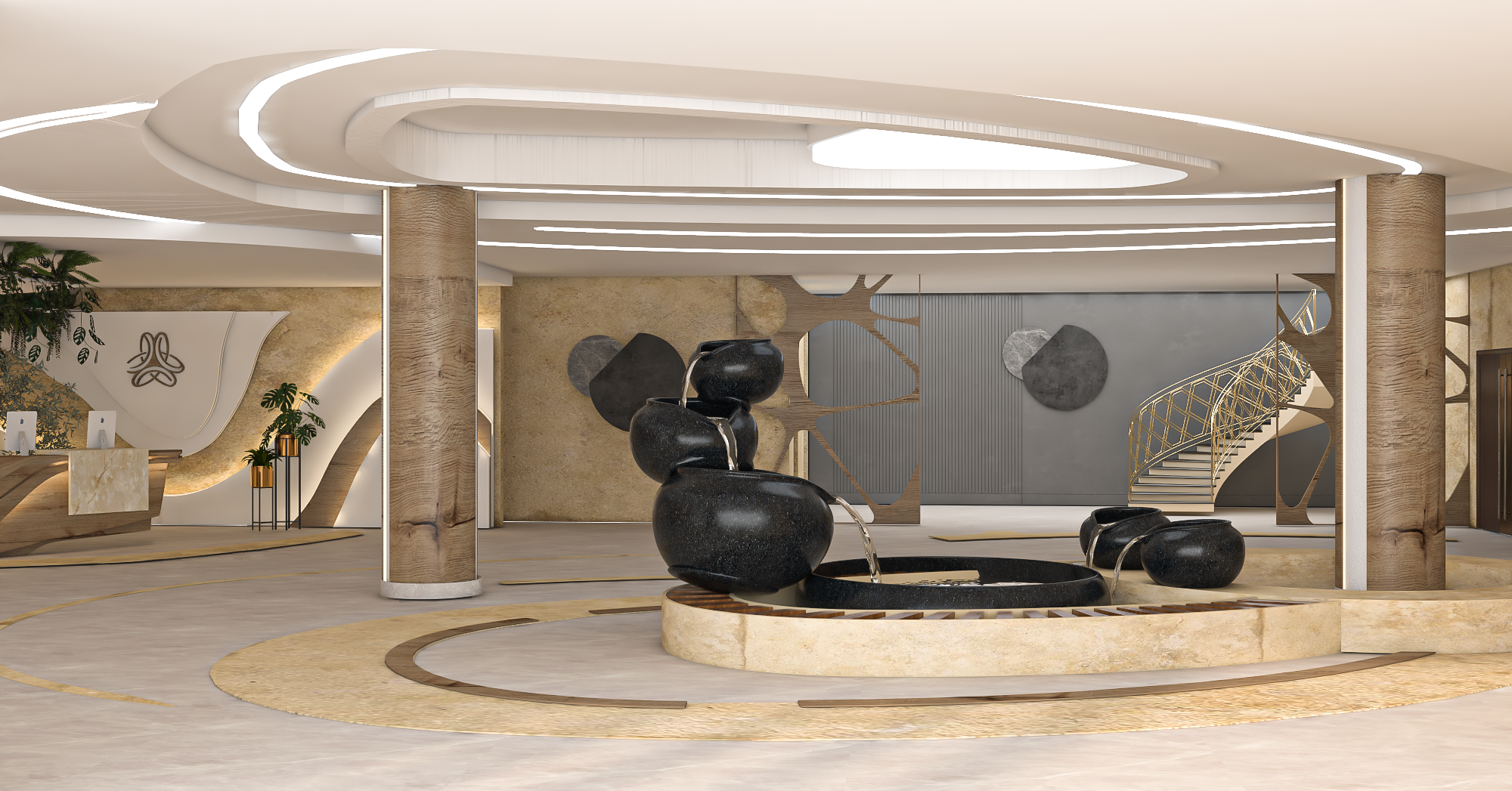 Biophilic 酒店接待处设计丨埃及-14