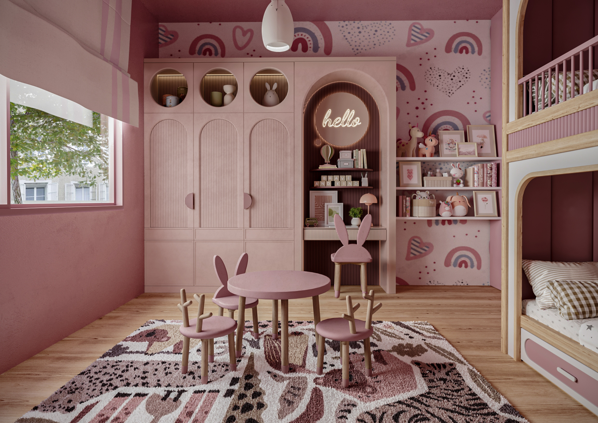 Girls' bedroom design-1