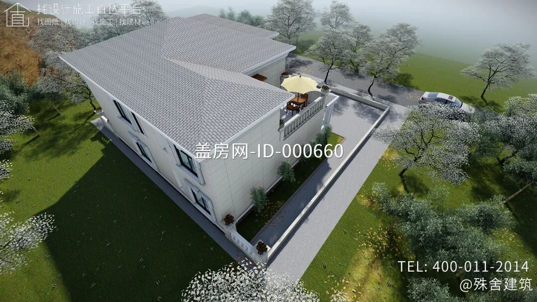 【设计师案例】土建参考造价63万，面宽14.3m×进深12.6m广东河源二层欧式别墅-41